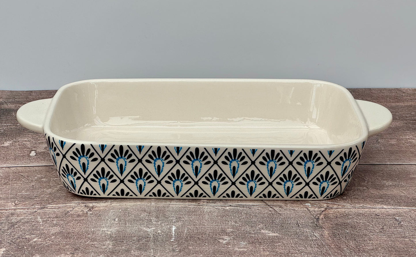 Blue Patterned Pour La Maison Rectangular Baking Dish, 35cm