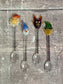 Set of 4 Glass Christmas Patterned Spoon Set