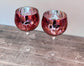 Set of 2 Pink Bloom Flower Gin Balloon Copa Glasses