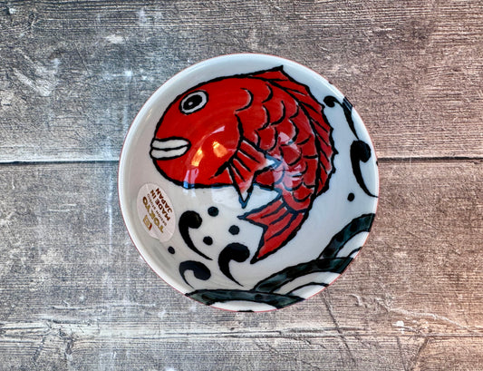 Tokyo Design Studio Red Snapper Fish Patterned Small Bowl, 11cm