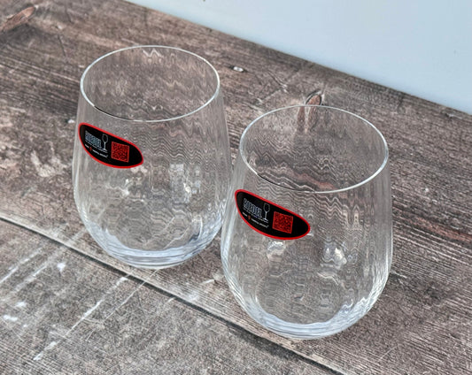 Riedel Set of 2 Crystal Glass Optical O Whiskey Tumblers