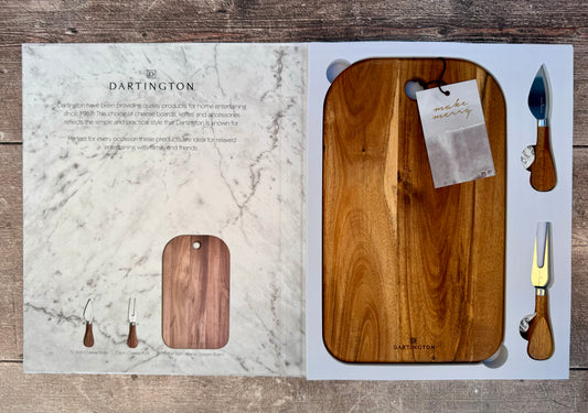 Dartington Acacia Cheese Board and Knife Set