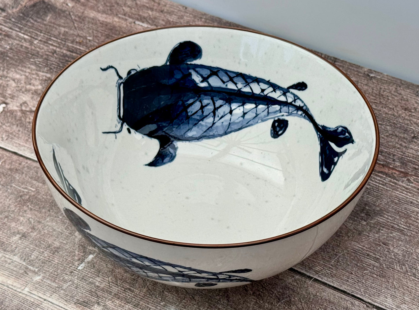 Koi Fish Patterned Serving Bowl, 20cm