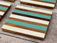 Set of 4 Turquoise Stripe Coasters