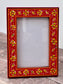 Hand Painted Photo Frame 4’ x 6’ - Red and Yellow (Design 2)