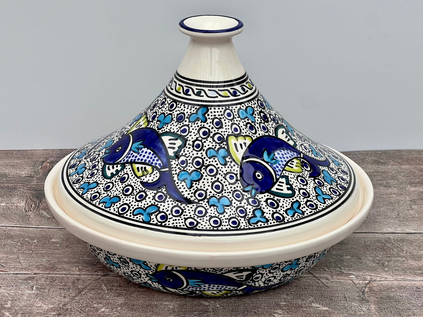 Fish Patterned Tagine, 31.5cm