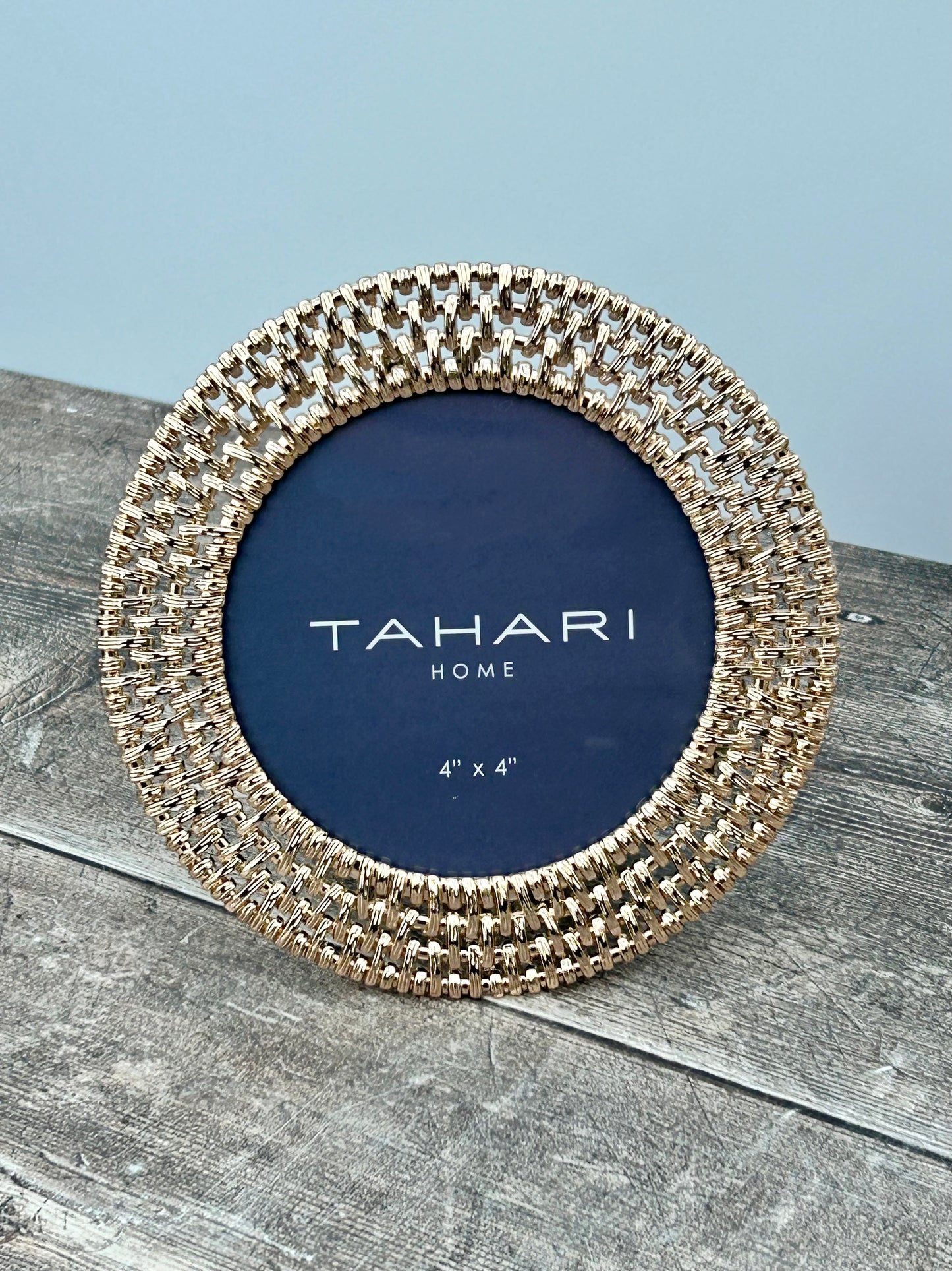 Tahari Gold Tone Circular Frame, 4 x 4