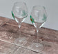 Pair of Perrier-Jouet Fernando Laposse Green Hummingbird Champagne Glasses