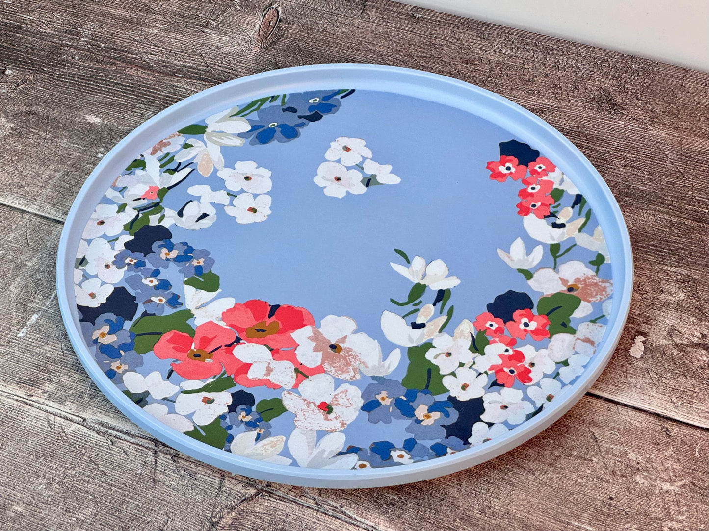 Set of 4 Joules Flower Patterned Plastic Plates, 26cm