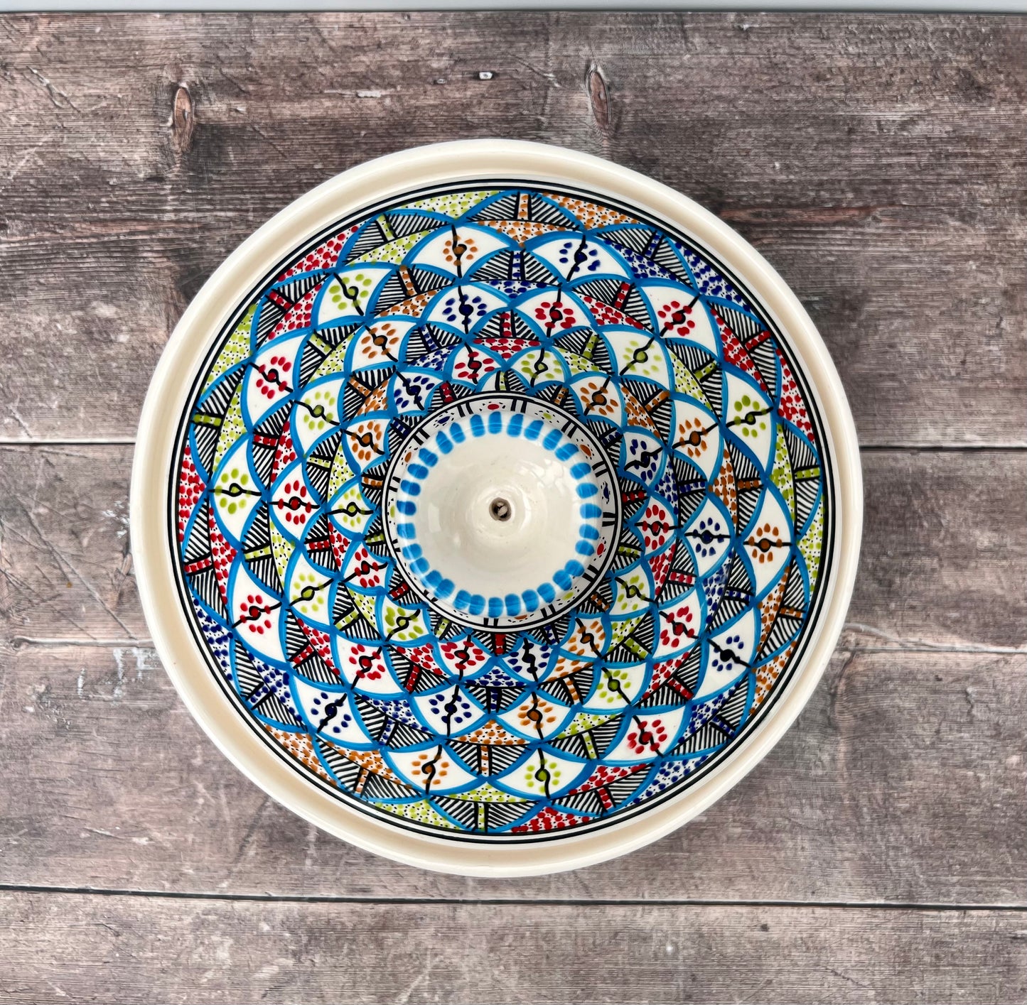 Multi-Coloured Patterned Tagine, 31.5cm