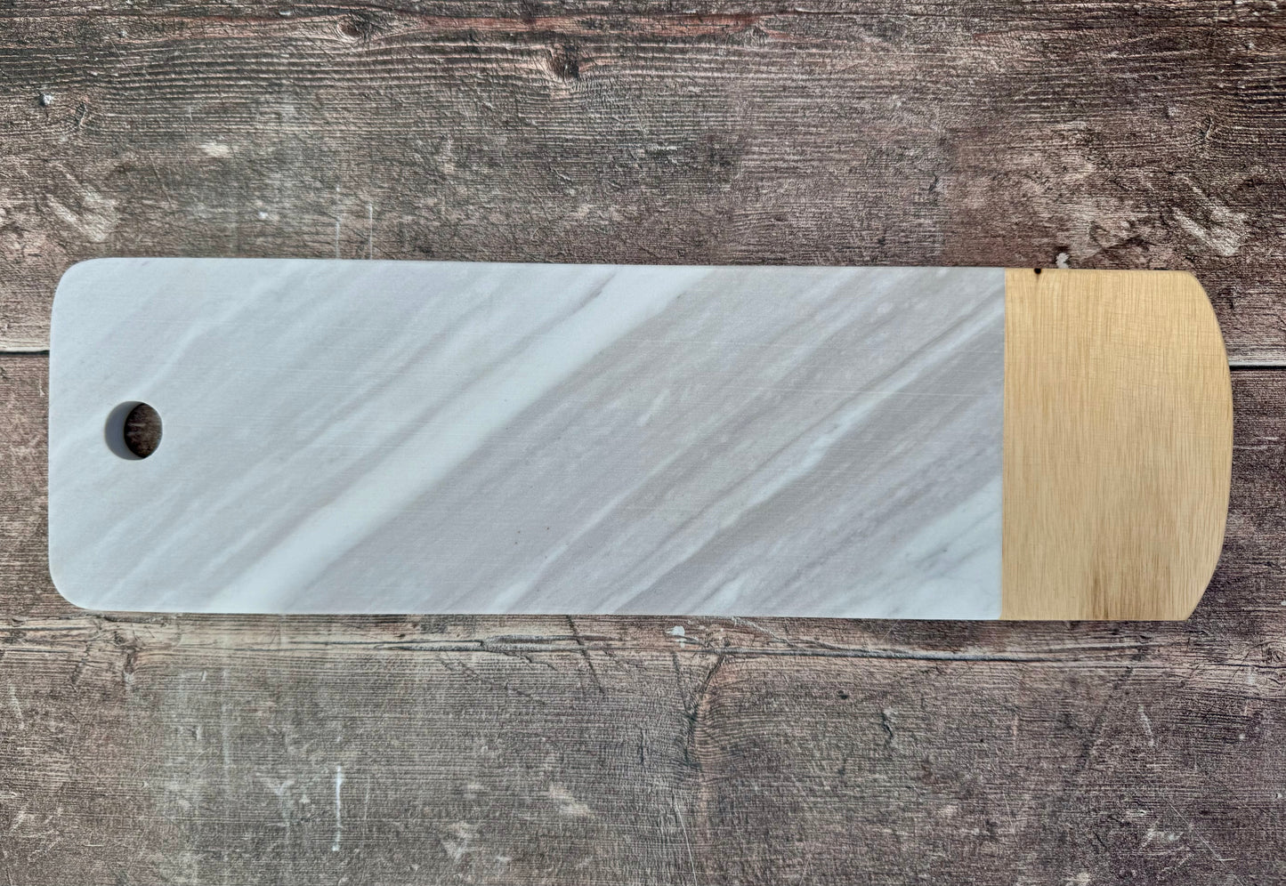 Marble and Acacia Wood Rectangular Cheese/Serving Board