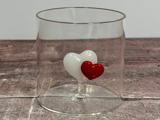 Heart Patterned Glass Tumbler
