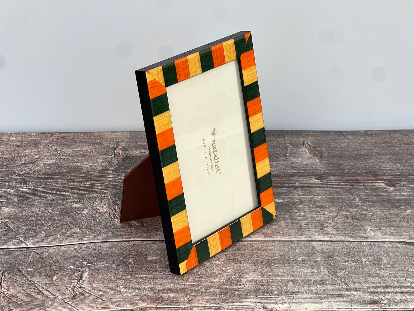 Natalini Green, Orange and Yellow Striped Photo Frame 4 x 6