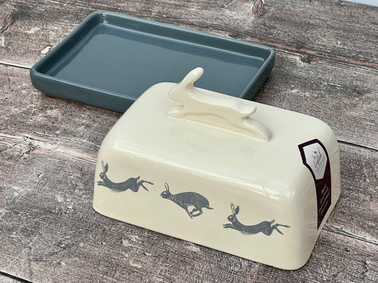 White Hare Butter Dish