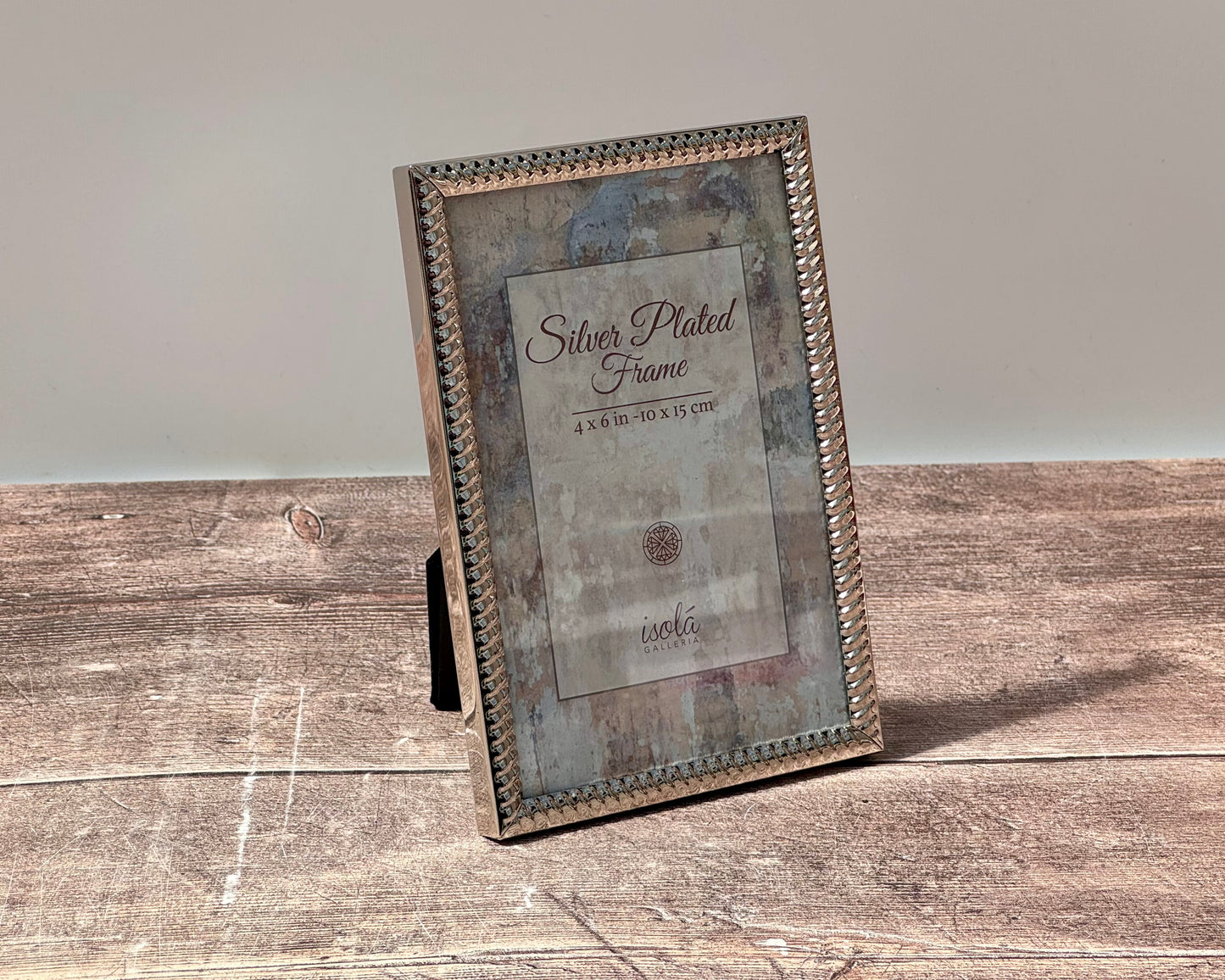 Silver Plated Diagonal Border Photo Frame 4’ x 6’