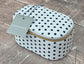 Louenhide White and Navy Spotted Jewellry Travel Case