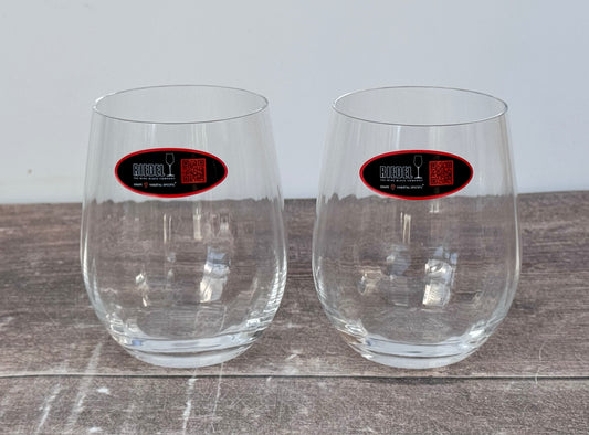 Riedel Set of 2 Crystal Glass Optical O Whiskey Tumblers