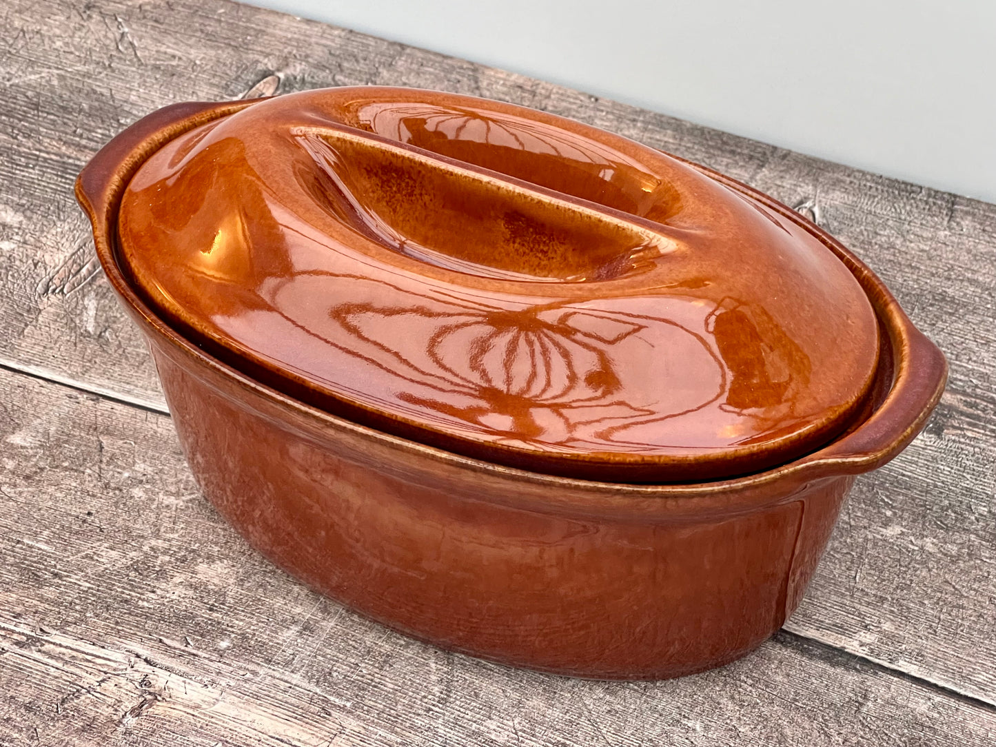 Caramel Brown Oval Casserole Dish, 25cm