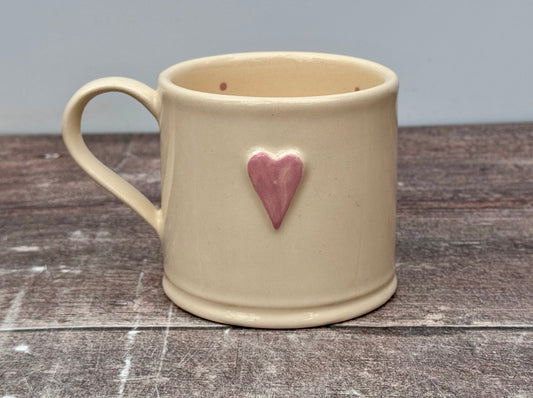 Pale Pink Heart Mug, 150ml