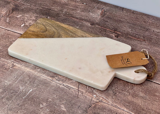 Marble and Wood Cheese/Serving Board