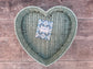 Turquoise Heart Shaped Basket, 28cm