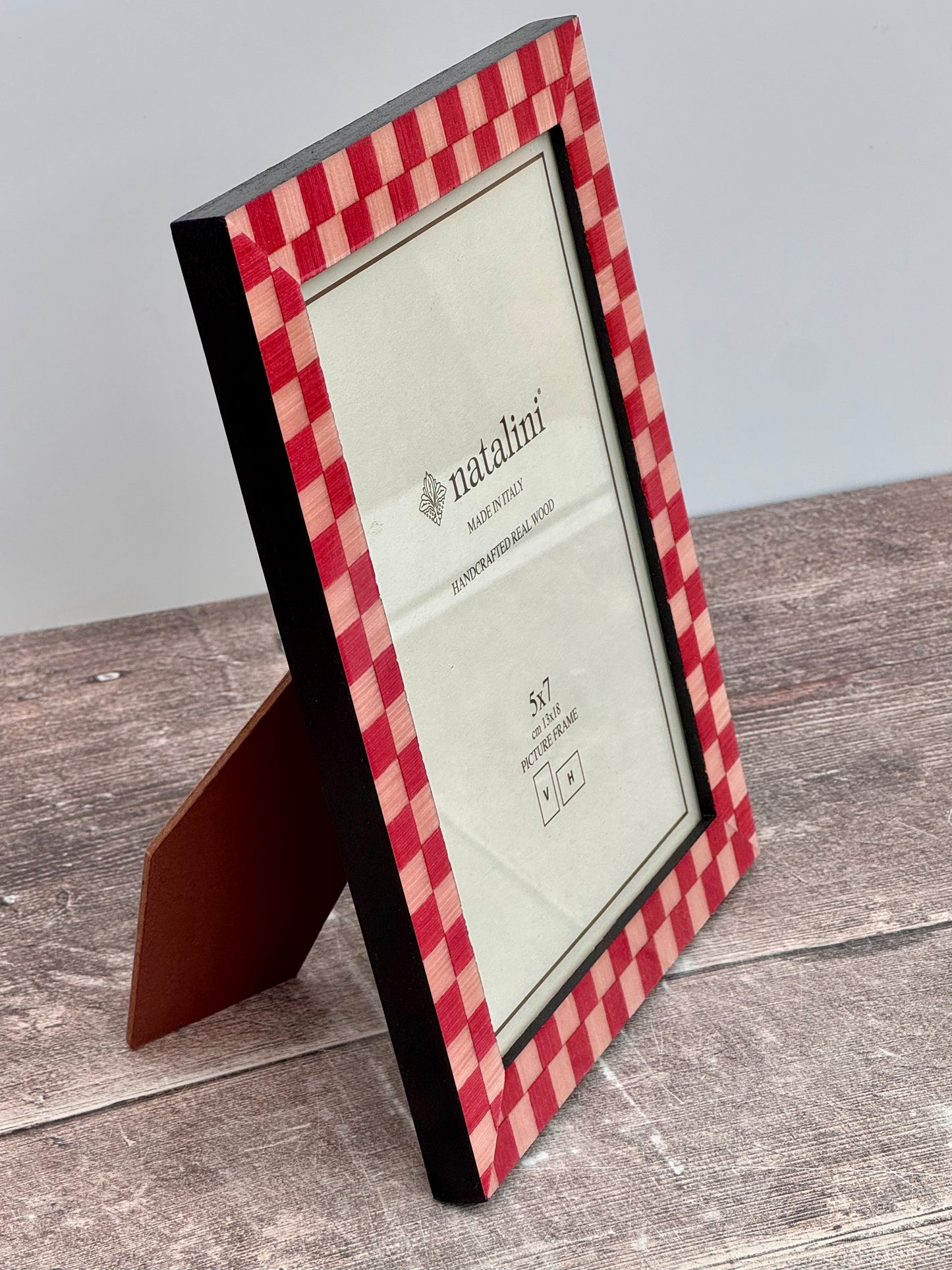 Natalini Red and Pink Chequered Photo Frame 5 x 7