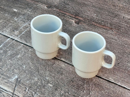 LSA White Utility Stackable Espresso Mugs