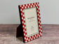 Natalini Red and White Checkerboard Border Photo Frame 4 x 6