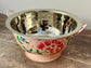Hand Painted Stainless Steel Serving Bowl / Dish - Pale Pink Flower Design