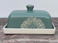 Green Flower Butter Dish