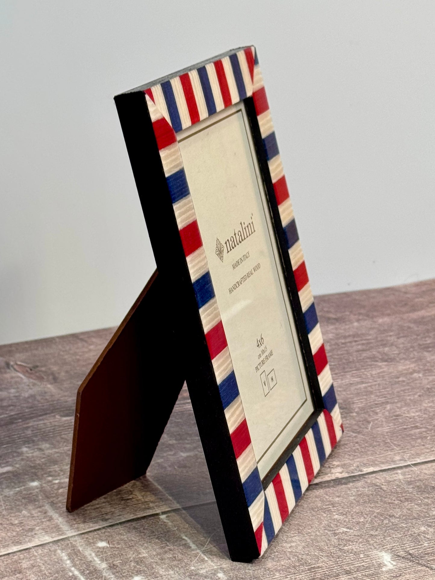 Natalini Red, Blue and White Stripe Border Photo Frame 4 x 6
