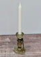 Olive Green Glass Candlestick, 11cm