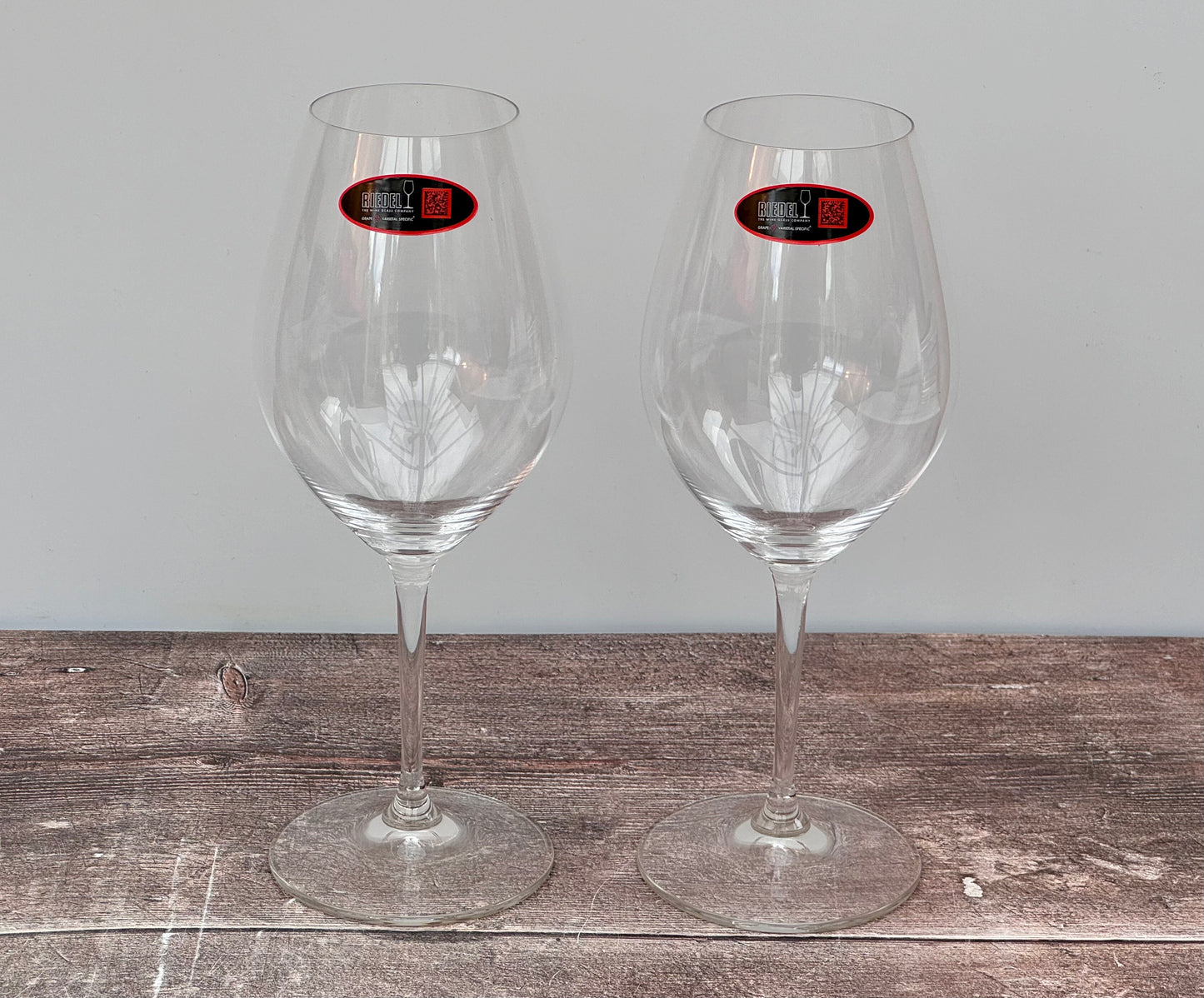 Pair of Riedel Marie-Jeanne Ouverture Crystal Wine Glasses