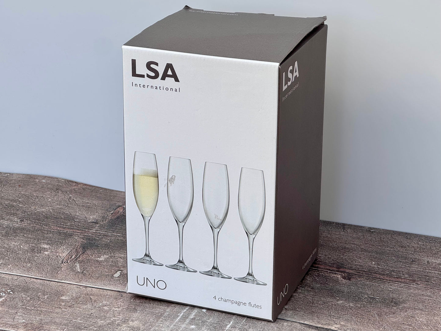 LSA Uno Champagne Flutes, Set of 4
