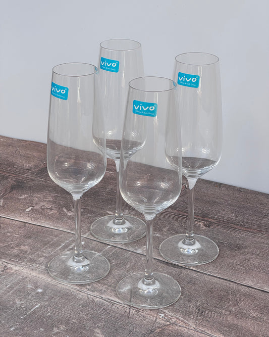 Set of 4 Villeroy & Boch Champagne Flutes/Glasses