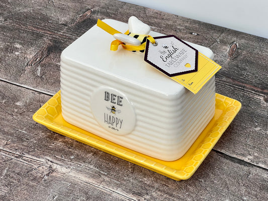 Bee Happy Butter Dish