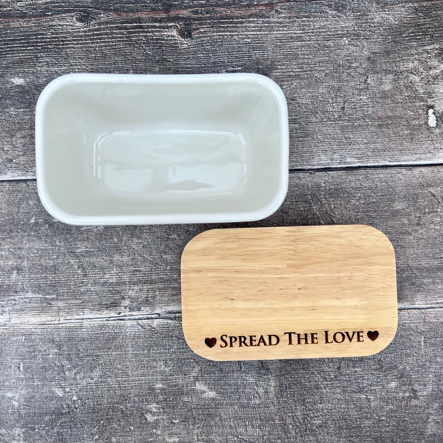 Spread the Love White Butter Dish