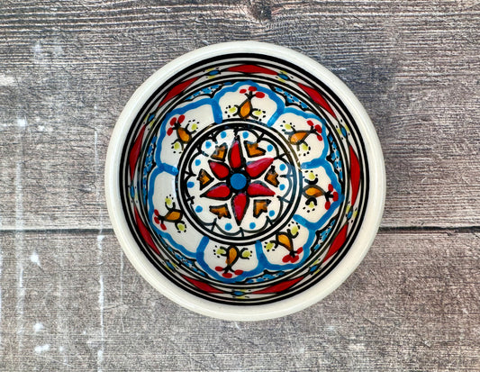 Red Patterned Dipping Bowl, 10.5cm