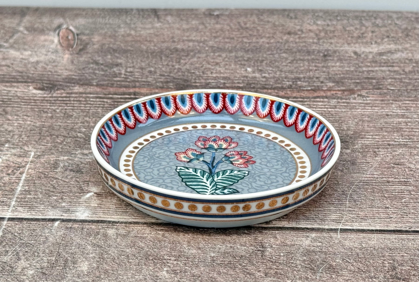 Blue Patterned Tea Tip / Dipping Bowl