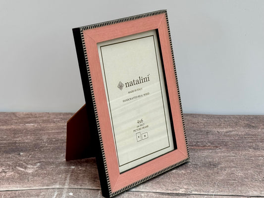 Natalini Pink with Outer Chequered Border Photo Frame, 4 x 6