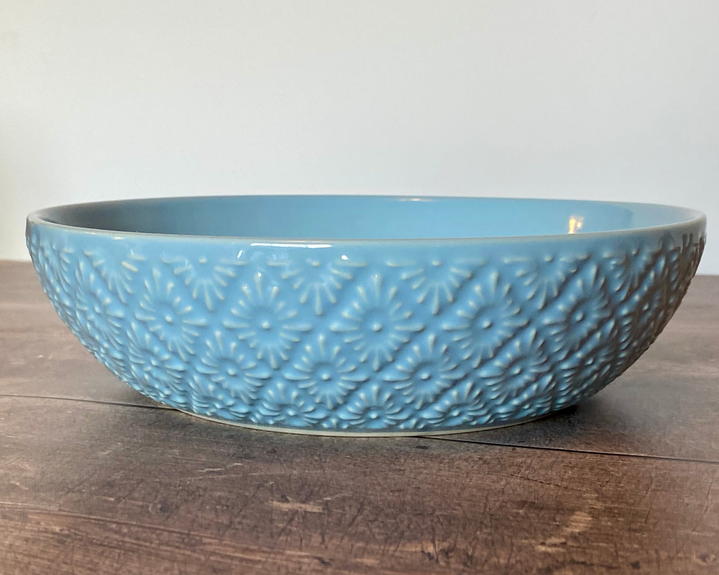 Blue Diamond Patterned Pasta/Serving Bowl, 22cm