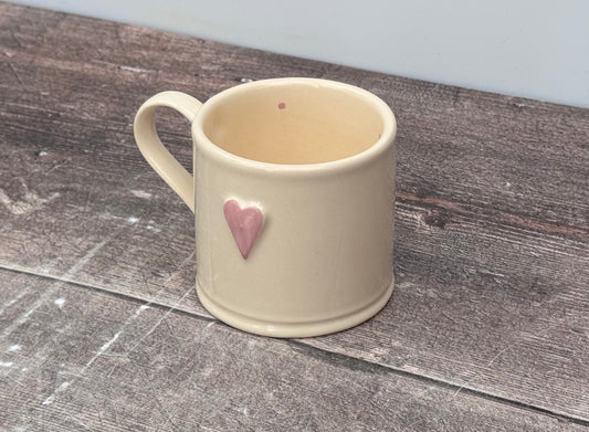 Pale Pink Heart Mug, 150ml