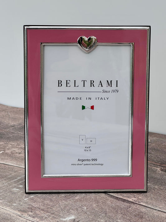 Beltrami Pink Heart Photo Frame 4 x 6