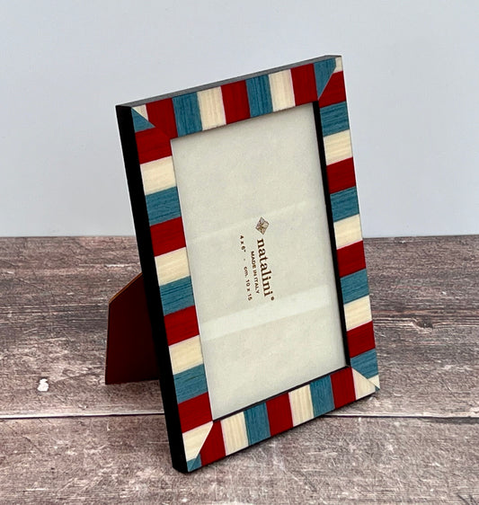 Natalini Red, Blue and White Striped Photo Frame 4 x 6