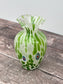 Small Green Speckled Glass Murano Style Vase, 13cm