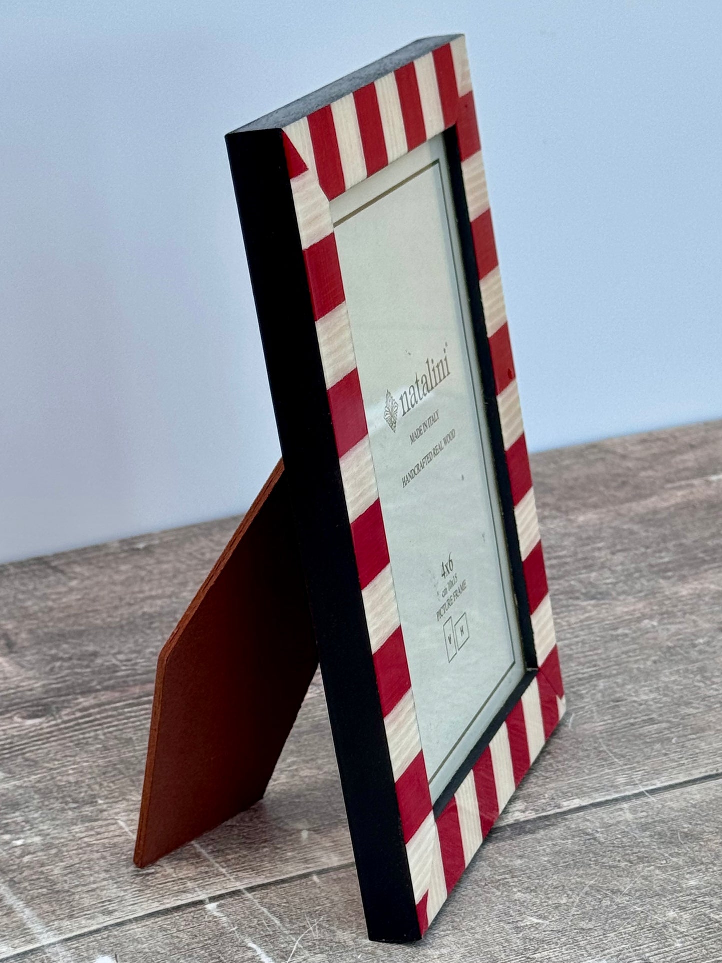 Natalini Red and White Stripe Border Photo Frame 4 x 6