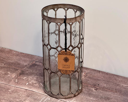 Window Pane Glass Lantern Candle Holder