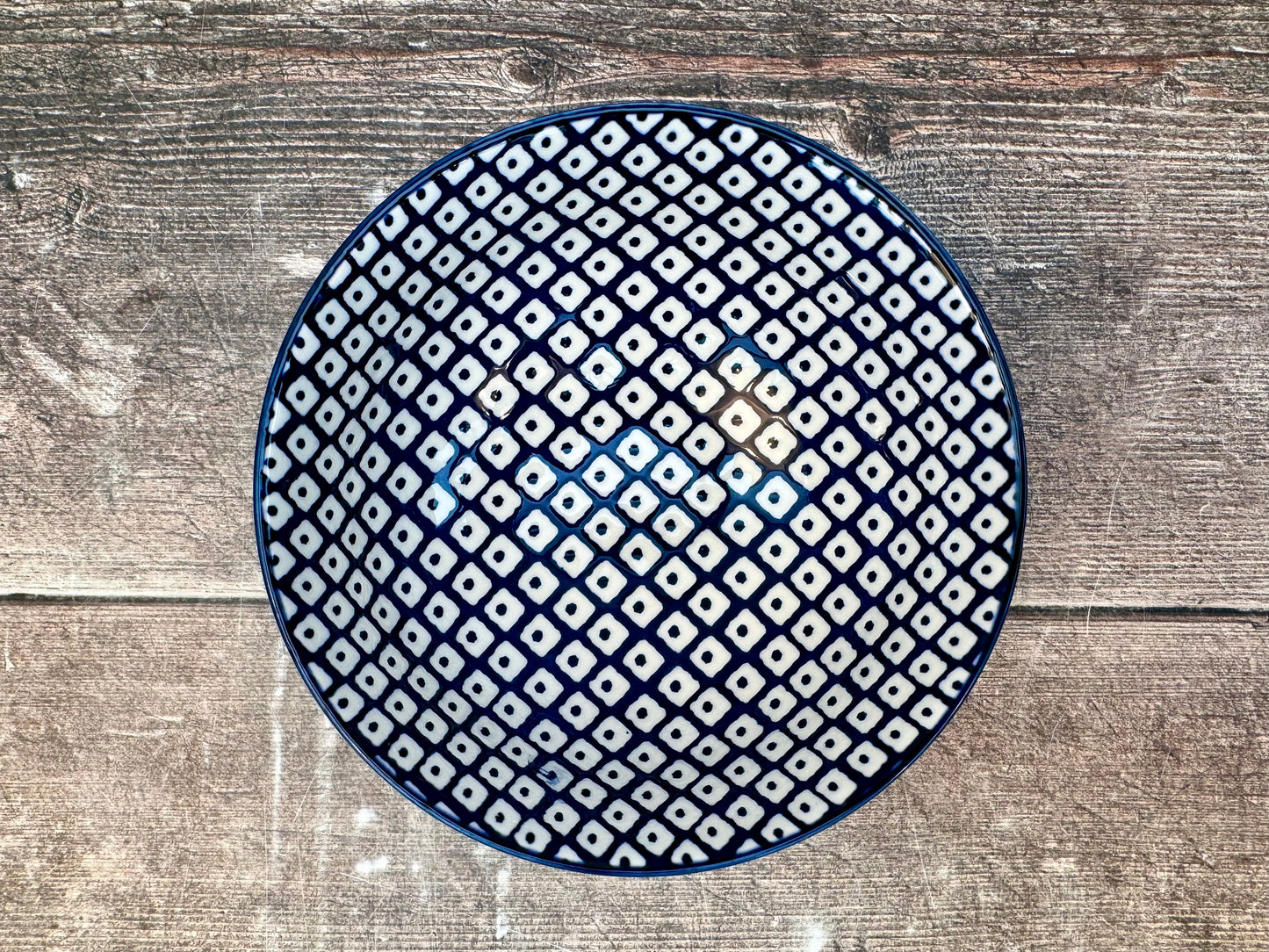 Blue and White Patterned Bowl, 12cm