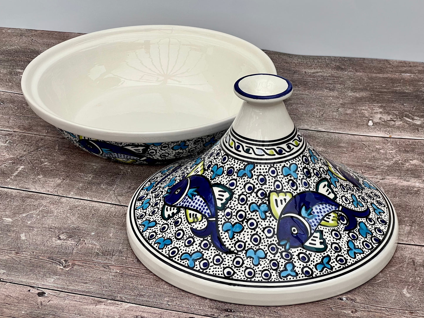 Fish Patterned Tagine, 31.5cm