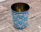 Hand Painted Stainless Steel Drinking Tumbler - Blue and Pink (Design 1)